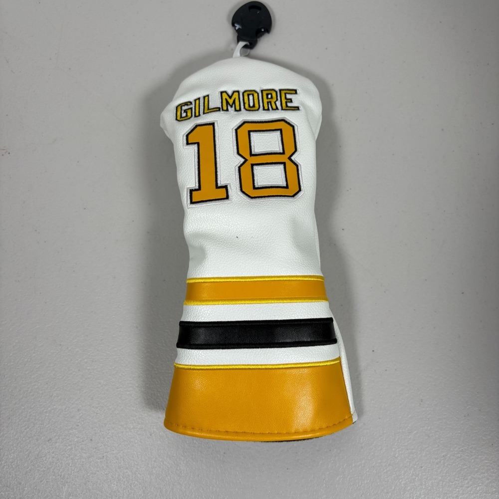 Happy Gilmore 18 Golf Wood Head Cover Synthetic Leather White/Yellow/Black